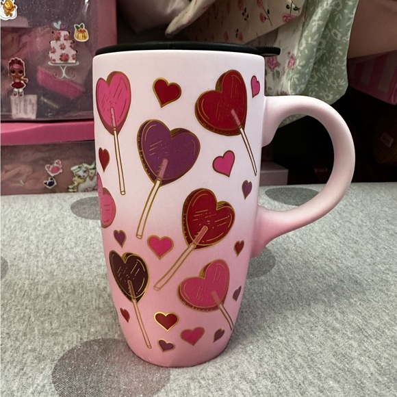 VIRAL Sheffield Home Valentine's Day Heart Lollipop Ombré Ceramic Mug w/ Handle - Picture 1 of 3
